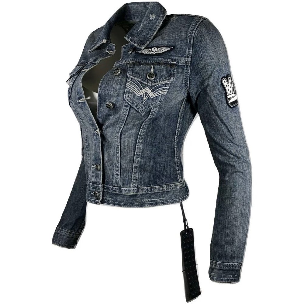 AFFLICTION Women's DENIM JACKET THUNDER JACKET - Picture 3 of 9